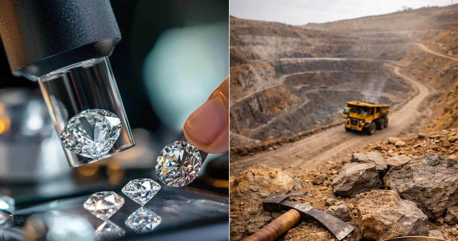 Lab Grown vs Natural Diamond Comparison Comparison between lab grown diamonds and natural diamonds