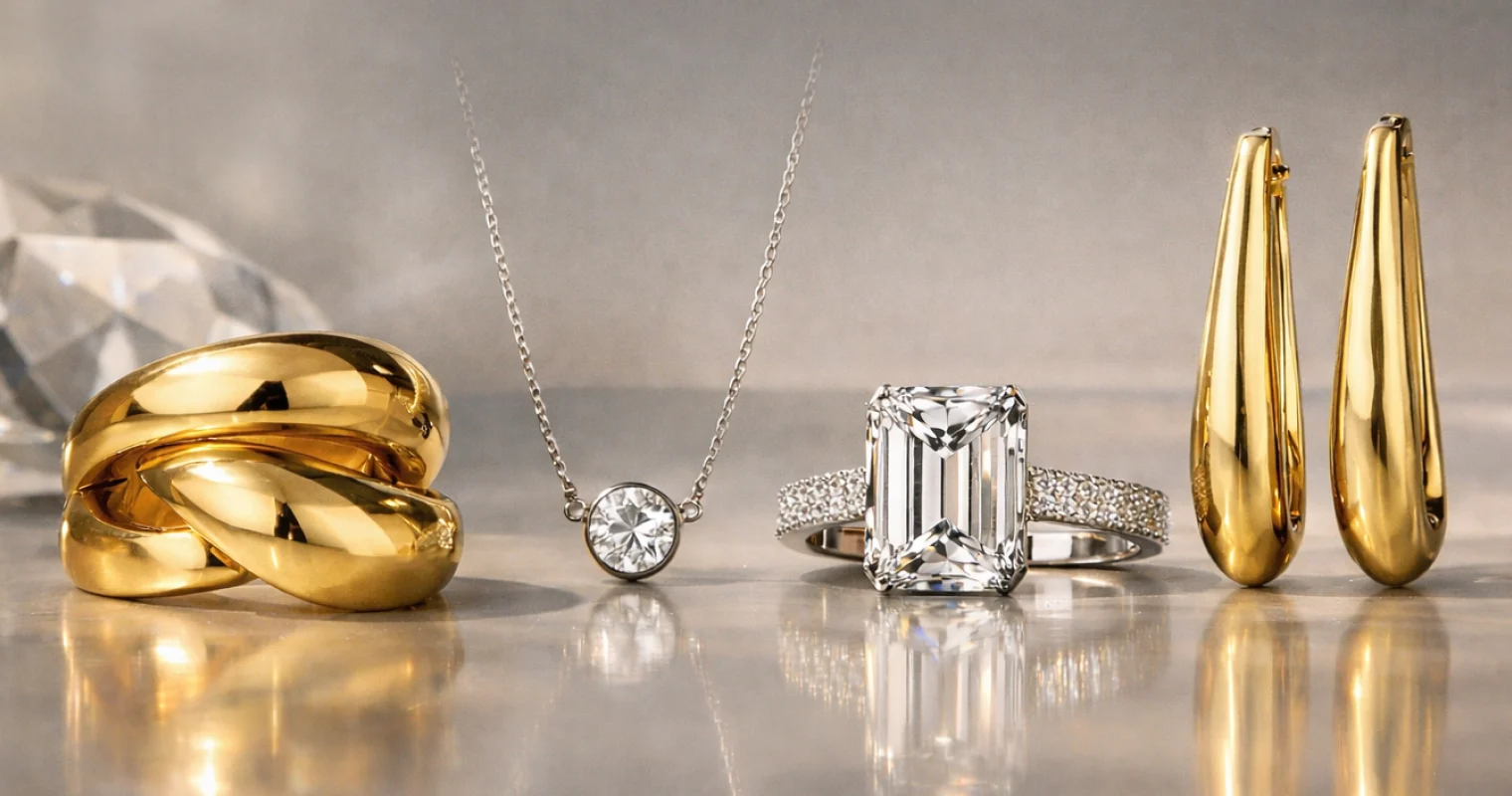 Jewelry Trends 2026 Lab Grown Diamonds Modern fine jewelry trends 2026 featuring lab grown diamonds